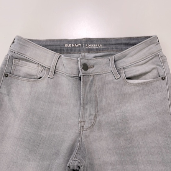 Old Navy Faded Gray Rockstar Jeans Size 6 - Picture 3 of 10
